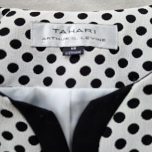 Tahari Black & White Polka Dot Jacket Size 14 - Picture 6 of 9